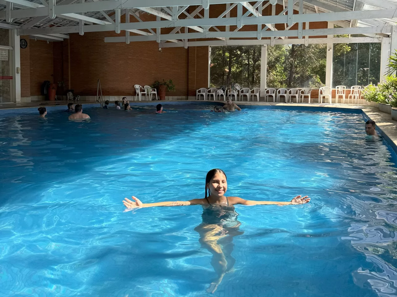Piscina coberta e aquecida do Grinberg´s Village foi a nossa favorita